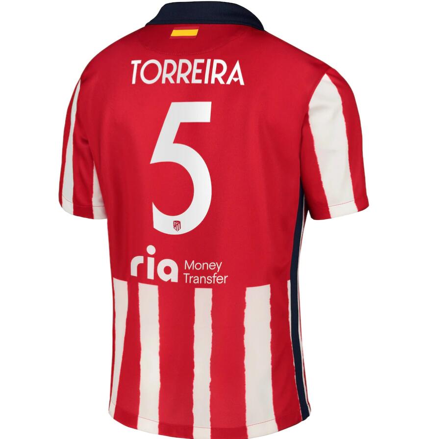 Atlético Madrid Metropolitano Home Kit Soccer Jersey with Torreira 5 printing 2020/21